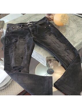 Gas BLACK DISTRESSED JEANS